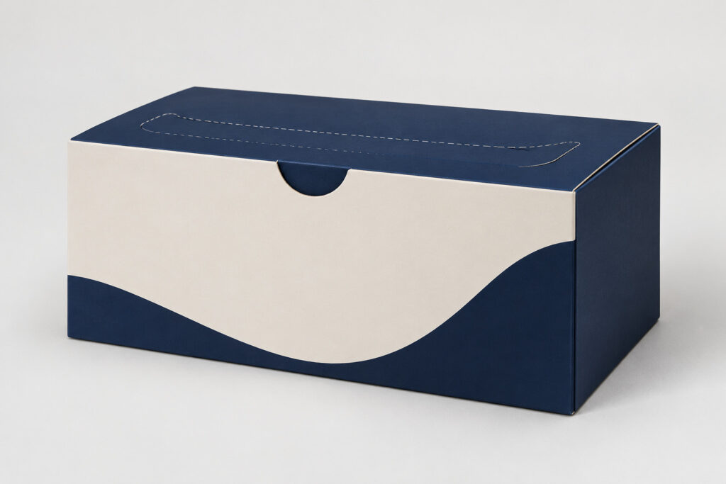 PackNiti packaging mockup: Custom Tear Away Box Tear Line Paper (PN-PD-000765)