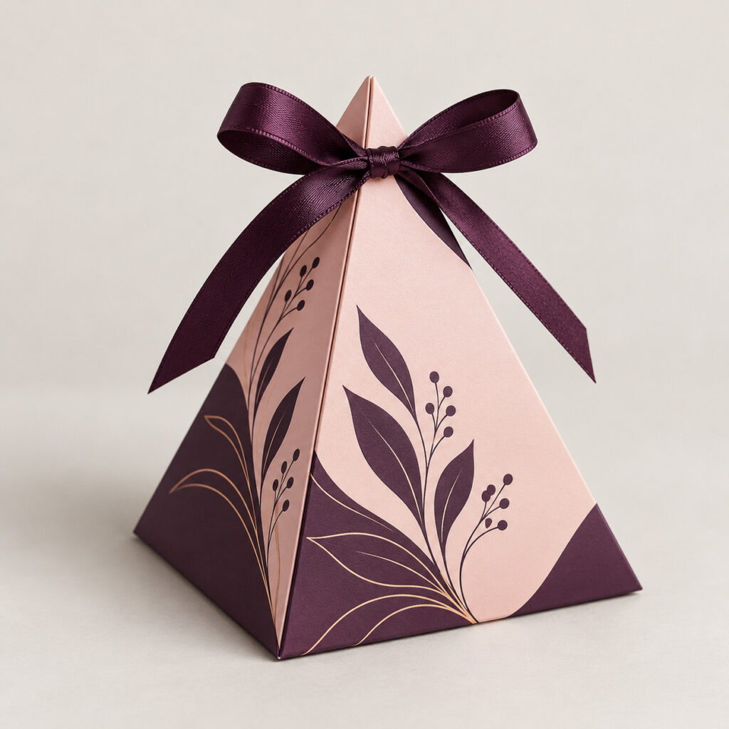 PackNiti packaging mockup: Custom Pyramid Favor Box (PN-PD-000768)