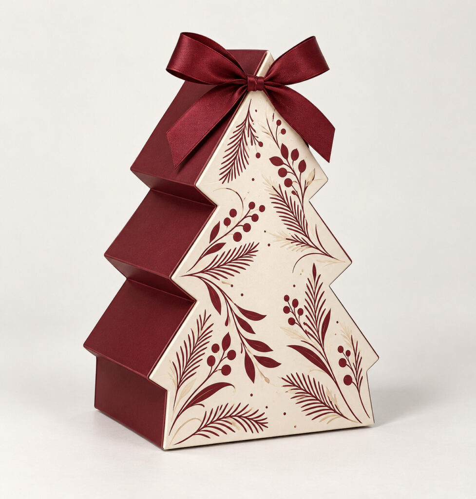 PackNiti packaging mockup: Custom Tree Shaped Holiday Box (PN-PD-000774)