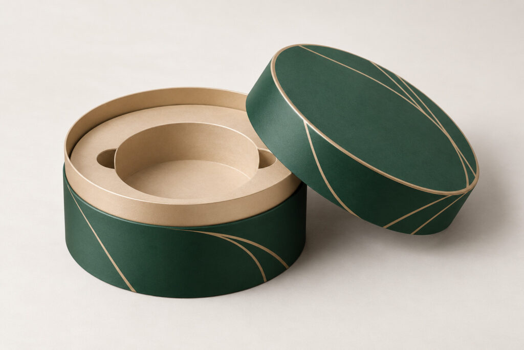 PackNiti packaging mockup: Custom Round Insert Paper Packaging Box (PN-PD-000790)
