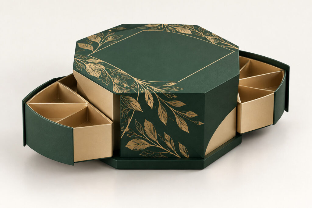 PackNiti packaging mockup: Custom Rotary Box Chocolate Box High-end Box (PN-PD-000800)